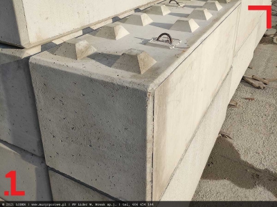 blok betonowy o wymiarach 180x60x60cm